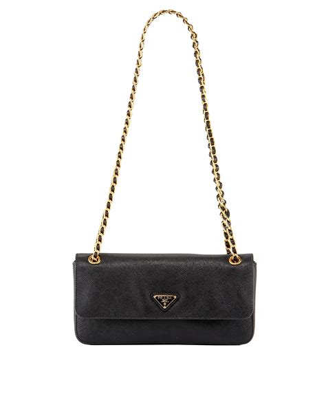 prada shoulder bag with gold chain|Prada saffiano chain shoulder bag.